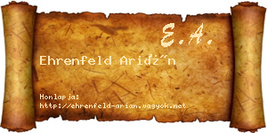 Ehrenfeld Arián névjegykártya